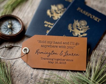 Personalized Custom Leather Luggage Tags | Hold My Hand