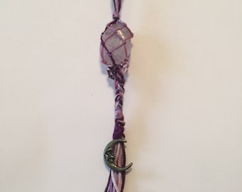 Amethyst moon key chain