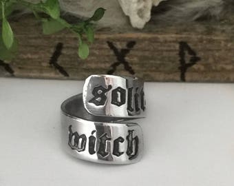 Witch Ring - Solitary Witch - Wiccan Ring - Pagan Ring - Witchcraft Ring - Wiccan Jewelry - Wicca - Pagan Jewelry - Ritual