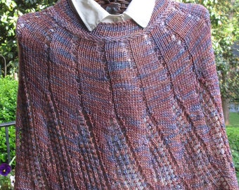 Little Spiral Hand-knit Silk/Merino Poncho
