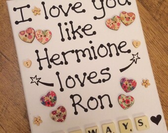 Personalised Special Words 20cm x 25cm canvas. Any words, any design.