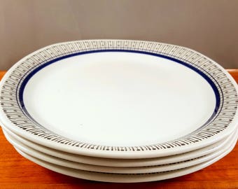 4 vintage Gefle, Upsala Ekeby plates from "Majlis" series by Herta Ringström