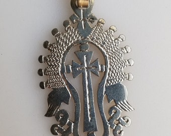 Ethiopian Coptic Cross Pendant, African pendant, pendant, metal pendant, silver pendant, fair trade jewelry