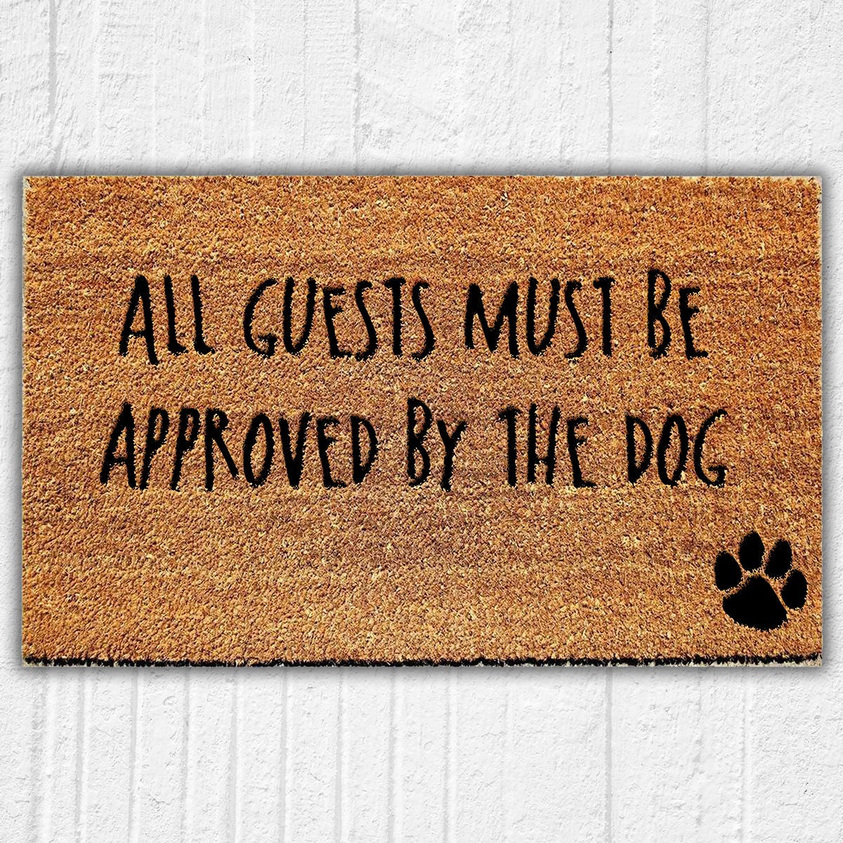All Guests Must Be Approved by the Dog Mat Dog Door
