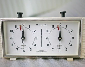 Soviet Chess Clock Working Russian Yantar Chess Tournament Timer 1980s from Russia Soviet Union USSR