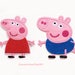 2x PEPPA PIG + little Brother GEORGE patch custom Iron On Embroidered Applique cartoon pink red fun kid diy project dress shoes hat t-shirt