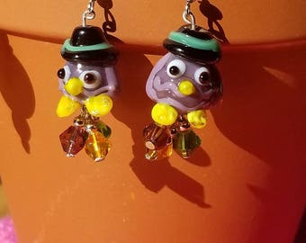 Halloween Witch Owl Earrings