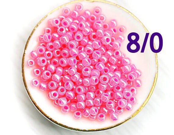 Toho Pink Seed Beads Size 8 0 Ceylon Hot Pink N 910 Japanese