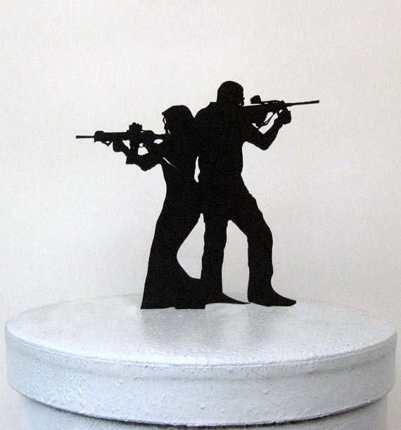 Download Wedding Cake Topper Rifle Gun wedding Armed Couple