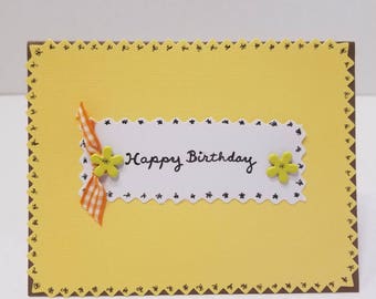 Hand lettered Happy Birthday Card