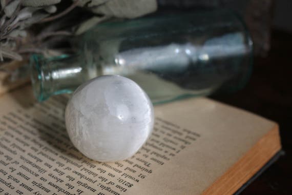 Selenite Sphere 38mm, Crystal Ball, Small Selenite Sphere, Metaphysical Crystal, Lunar Sphere, Moon Sphere, Moon Orb, Crystal Grid