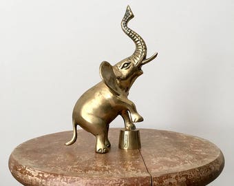 Vintage, 1960's, 60's, Mid-Century, Brass, Circus, Cirque, Elephant, Statue