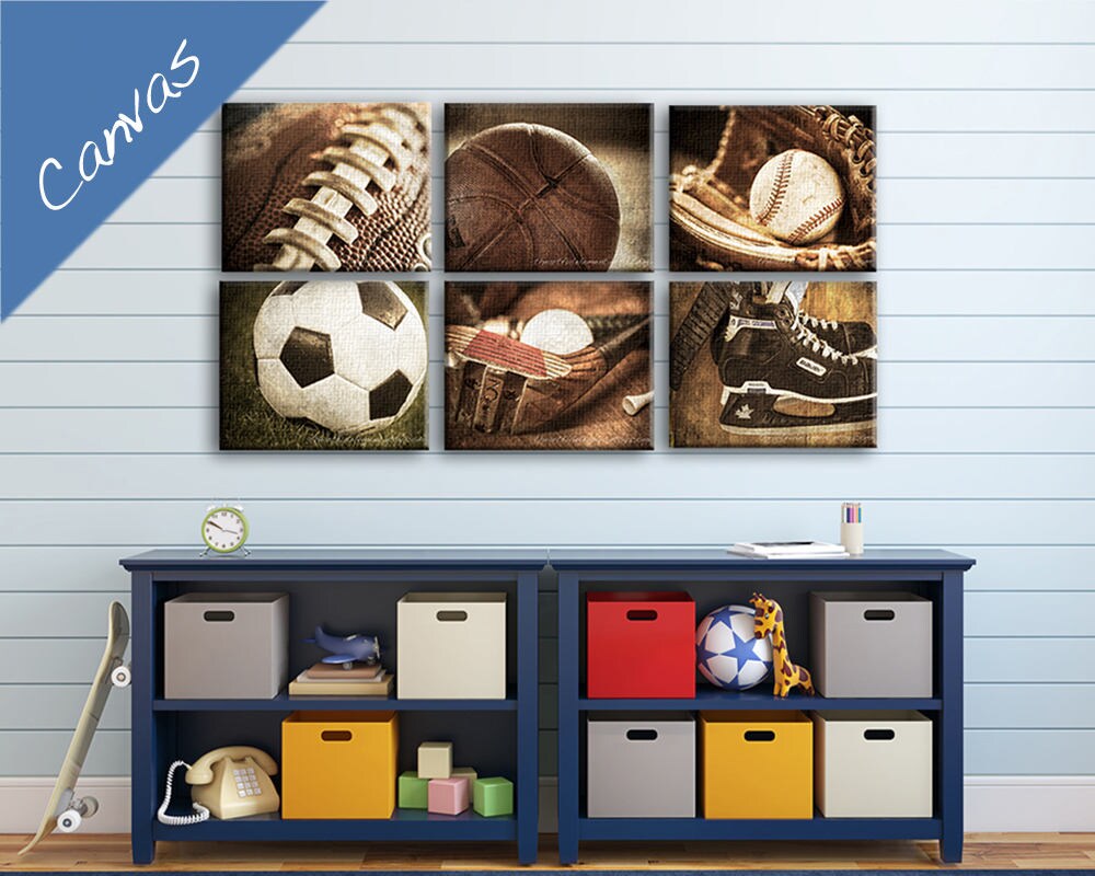 Sports decor Sports boys room Vintage sports decor Man cave