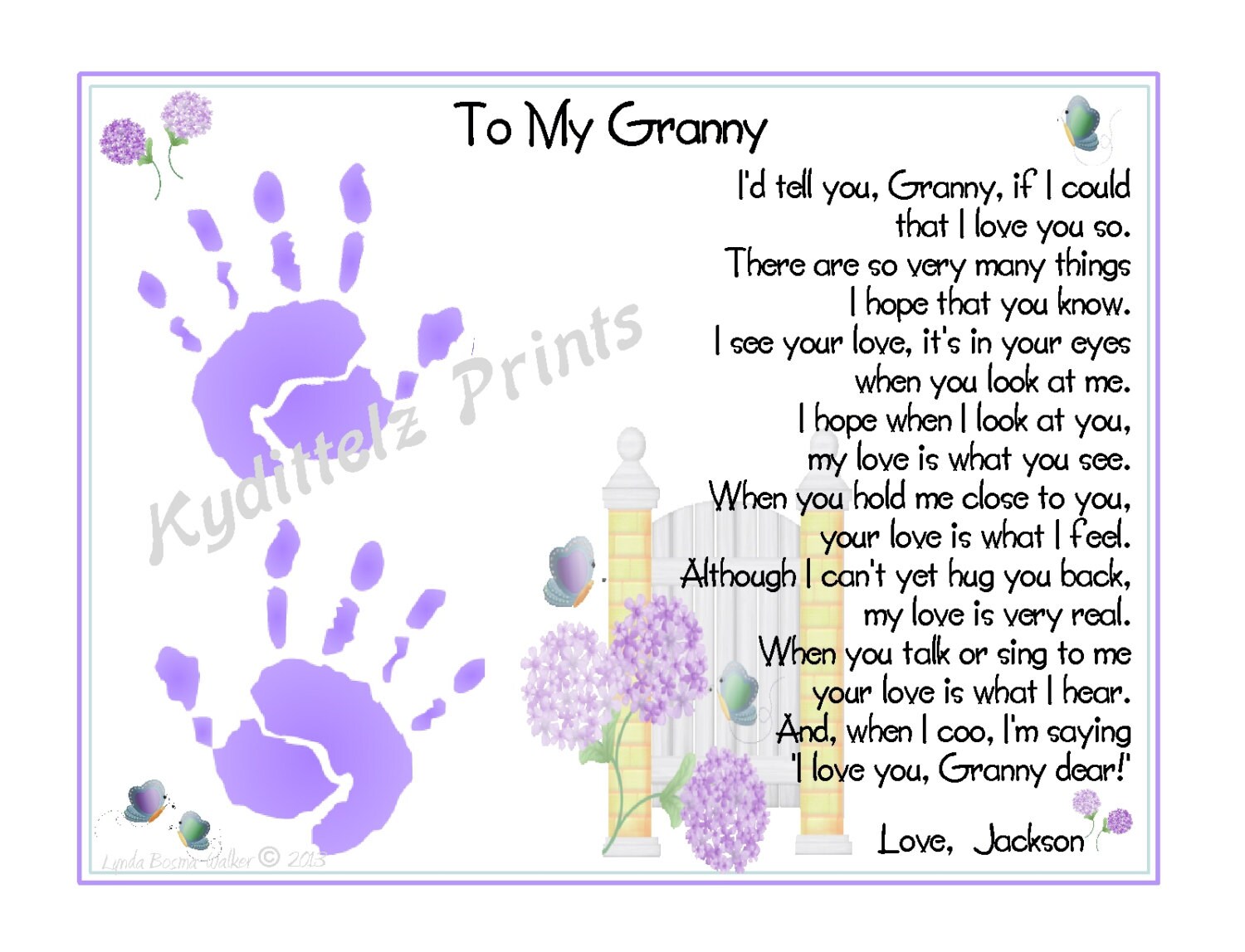 I'd Tell You If I Could Grandma BABY'S 1st Handprints