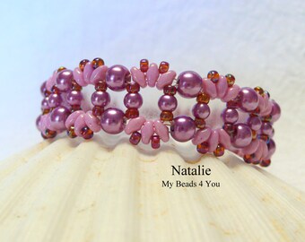 SuperDuo Beadwoven Bracelet, Beadwork Bracelet, Seed Bead Bracelet, Beadwoven Jewelry, Beaded Bracelet, SuperDuo Tutorial, SuperDuo Beads