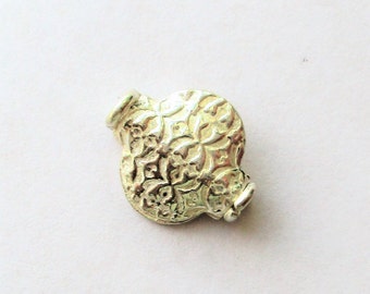 Sterling Textured Bead, Flared SS Bead, SS textured coin bead, SS Flared Coin Bead, silver flared coin, 14x12x3mm,