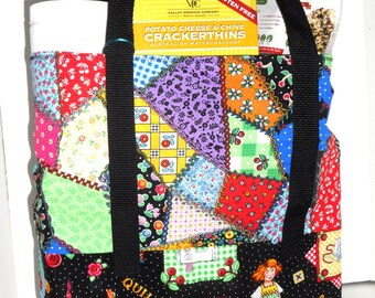 Large Tote Mary Engelbreit Quilt It / Lunch / Market / Grocery Tote
