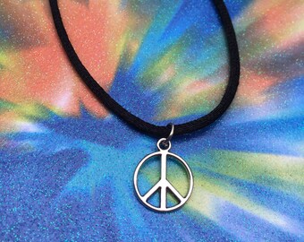 Peace sign choker or necklace