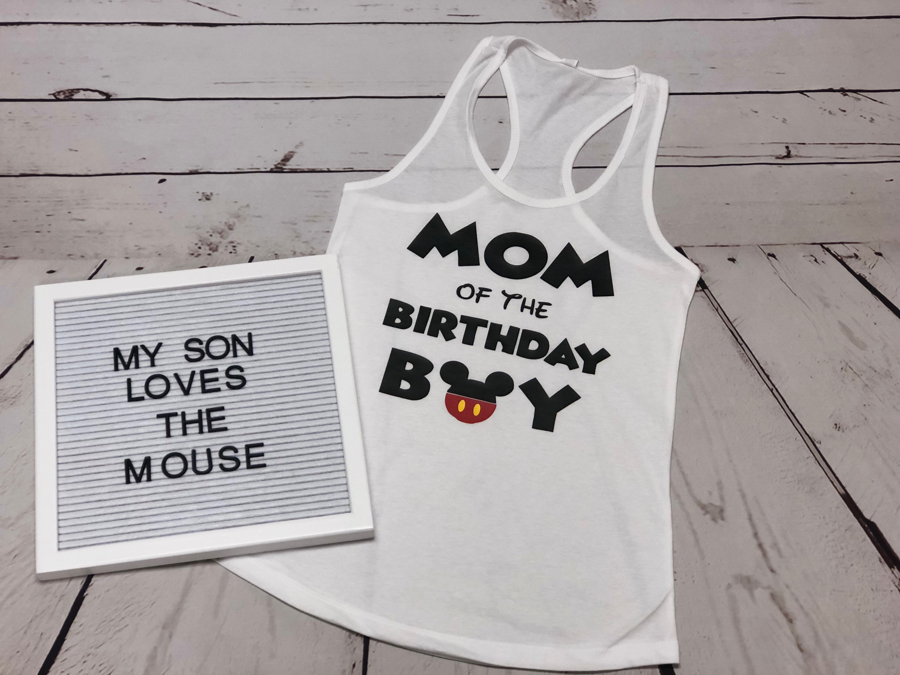 Mom of the birthday boy Mom tank top women's clothing