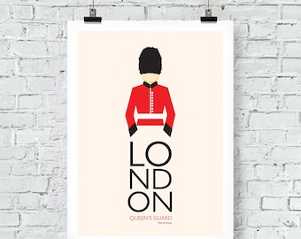 London travel print Queen's Guard Print Wall Art poster