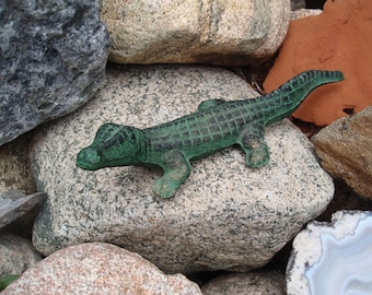 Cast Iron Alligator Collectible Reptile Figure Figurine Home décor Paperweight a2617