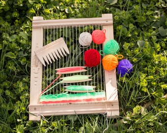 Weaving Loom, Lap Loom, Wooden Loom, Weaving Tools, small loom, Weaving Loom Kit, Ultimate DIY Wood Weaving Loom Kit, Hobby gift