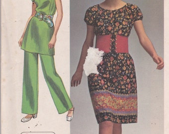 Simplicity 9308 Vintage Pattern Womens Dress, Tunic Top and Pants Size 10 UNCUT