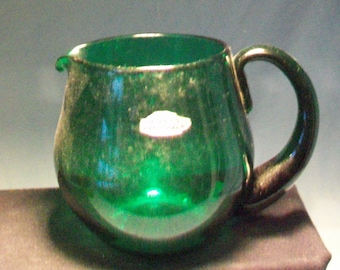 Blenko Forest Green Pitcher With Original Tags