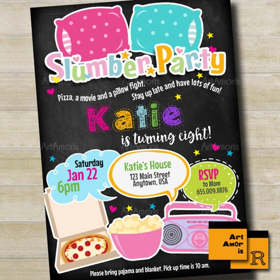 Girls Sleepover Party Invitations 6