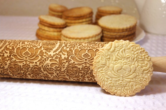 Patterned Rolling Pin Adorable Flowers Embossed Rolling Pin Laser Engraved Patterned Patterned Rolling Pin Adorable Flowers Embossed Rolling Pin Laser Engraved Patterned