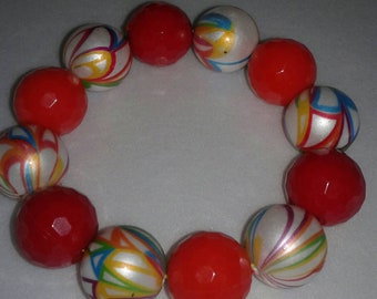 Rainbow chunky bead bracelet