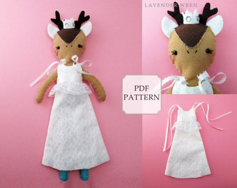 Deer Sewing Pattern, Deer Doll Digital Pattern, Play Doll, Stuffed Deer Pattern, Stuffed Toy Pattern, Hand Sewing Deer, Plush Deer Toy PDF