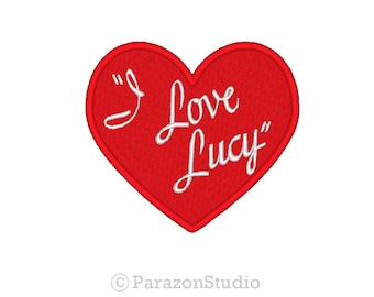 Custom Embroidered I LOVE LUCY Heart Love Sew on Patch_SD-HEART02