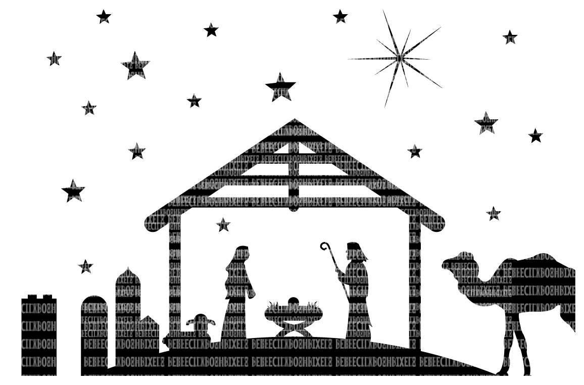 Download Nativity Christmas SVG Files for Silhouette Cameo and Cricut Design Space Glass Block Designs ...