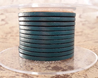 Green 3 mm flat leather European quality