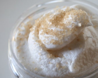Soap Scrub Dulce de Leche ORGANIC Sugar Scrub 8 oz Creme Fraiche Whipped Soap VEGAN