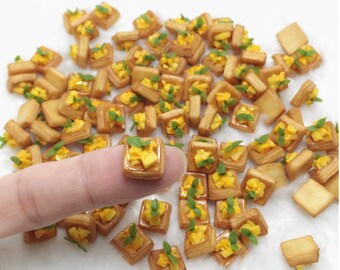 Miniature Mango Bread,Miniature Bakery,Miniature Sweet,Miniature food,Miniature Jewelry,Dolls house,Dolls and Miniature,Miniatures cakes,DIY