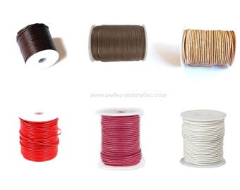2mm Leather Cord - 1/10/50m - Choice the Color