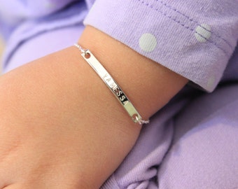 Personalized child bracelet, toddler bracelet, Date Bracelet, birthday baptism gift, children jewelry, Name bracelet, personalized kids