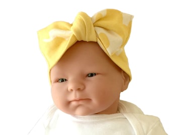 Organic headband, baby bow headband, baby girl headband, newborn headband, headwrap for baby, baby knot headband, baby knot headband