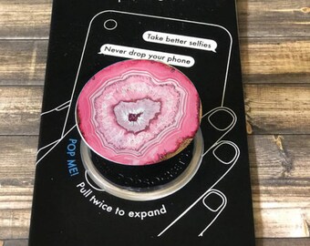 Agate pop socket RESIN coat Pop socket grip, phone holder ,GLASS surface pop phone holder,pop phone stand,phone case accessory,women's gift