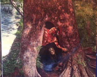 Osage Indian Warrior Native American Painting