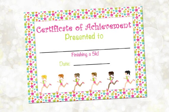 running certificate running award 5k award you print create an award certificate