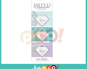 Nuvo Diamond Hybrid Mini Ink Pad Set Of 3 - Sea Siren