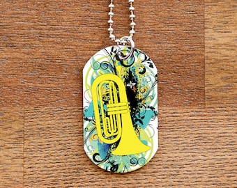 Baritone Dog Tag Necklace for Band Geeks