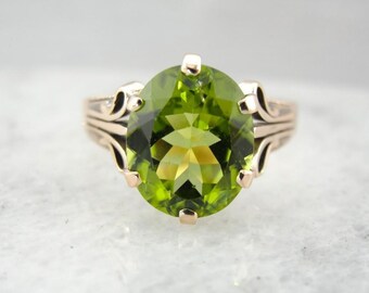 Rose Gold And Peridot Victorian Revival Era Ring 16C3V0-R