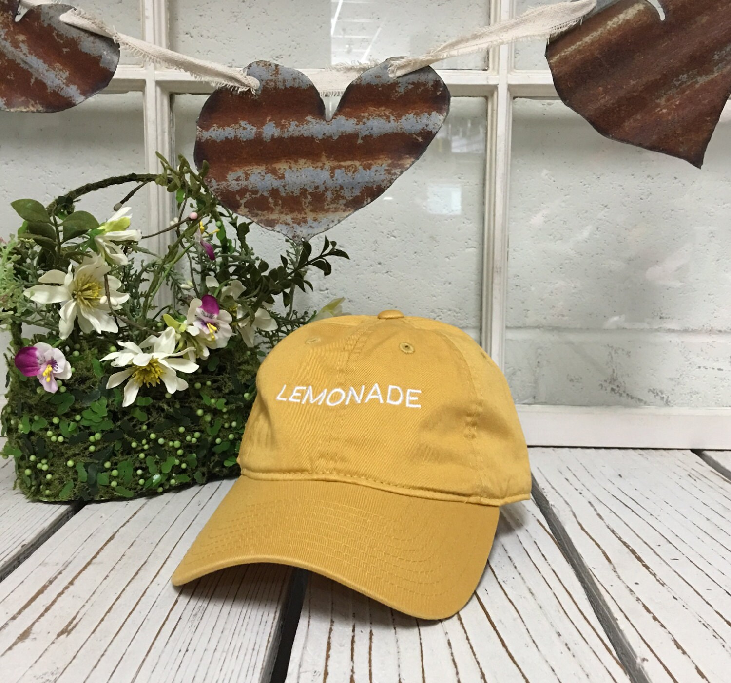 LEMONADE Baseball Hat Low Profile Embroidered BURNT YELLOW