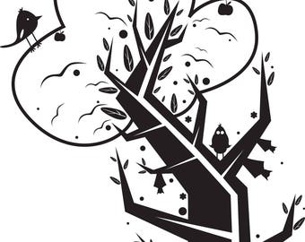 Abstract Vector Tree 2-Gift Tag-Gift Card-Jewelry-T-Shirt-Digital Clipart-Website-Banner-Notebook-Scrapbook.