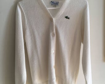 1960's White Lacoste Cardigan