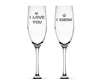 I love You and I Know Toasting Flutes - Champagne Flutes - Wedding Toasting Flutes - Toasting Flutes - CF45520-AL6R1